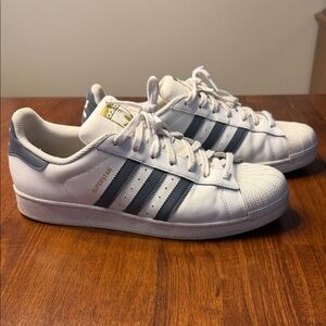 Adidas Superstar White and Grey Men's Shoes